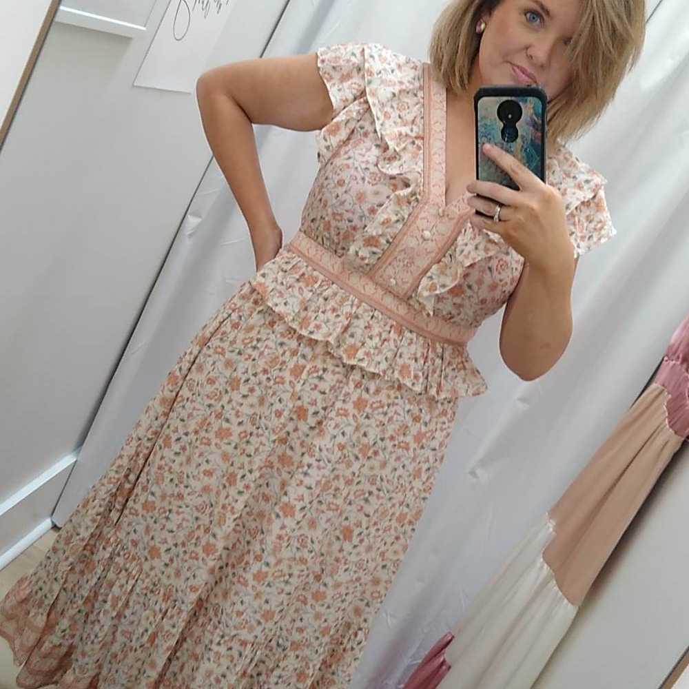 Floral Ruffle Midi Dress
